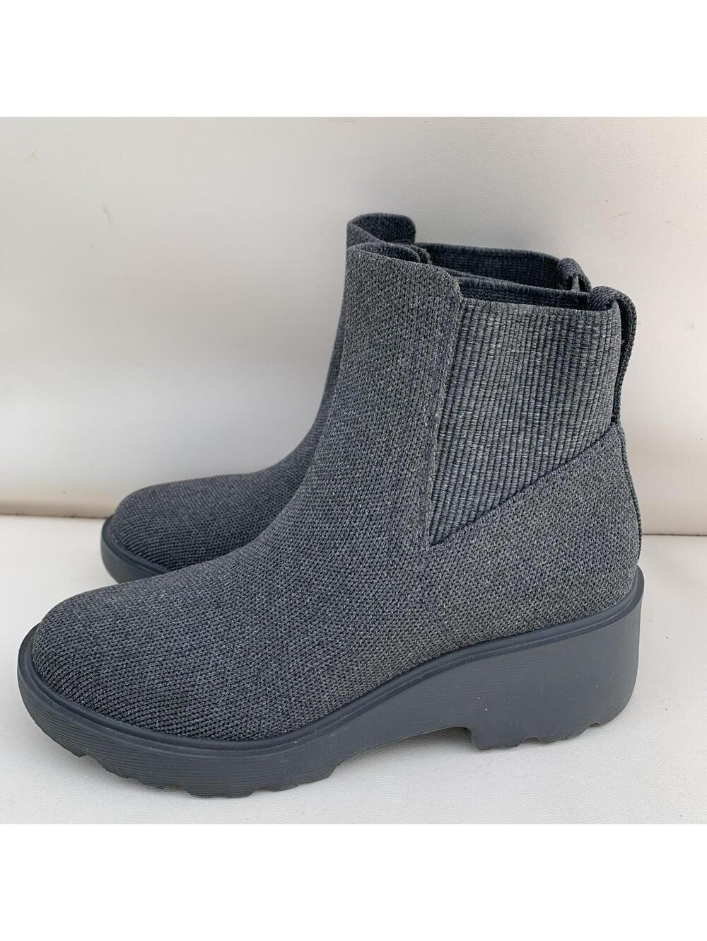 VIVAIA Boots Everly Round Toe Platform Knit Travel Gray Lug Sole 39 Or 8.5 9 Us